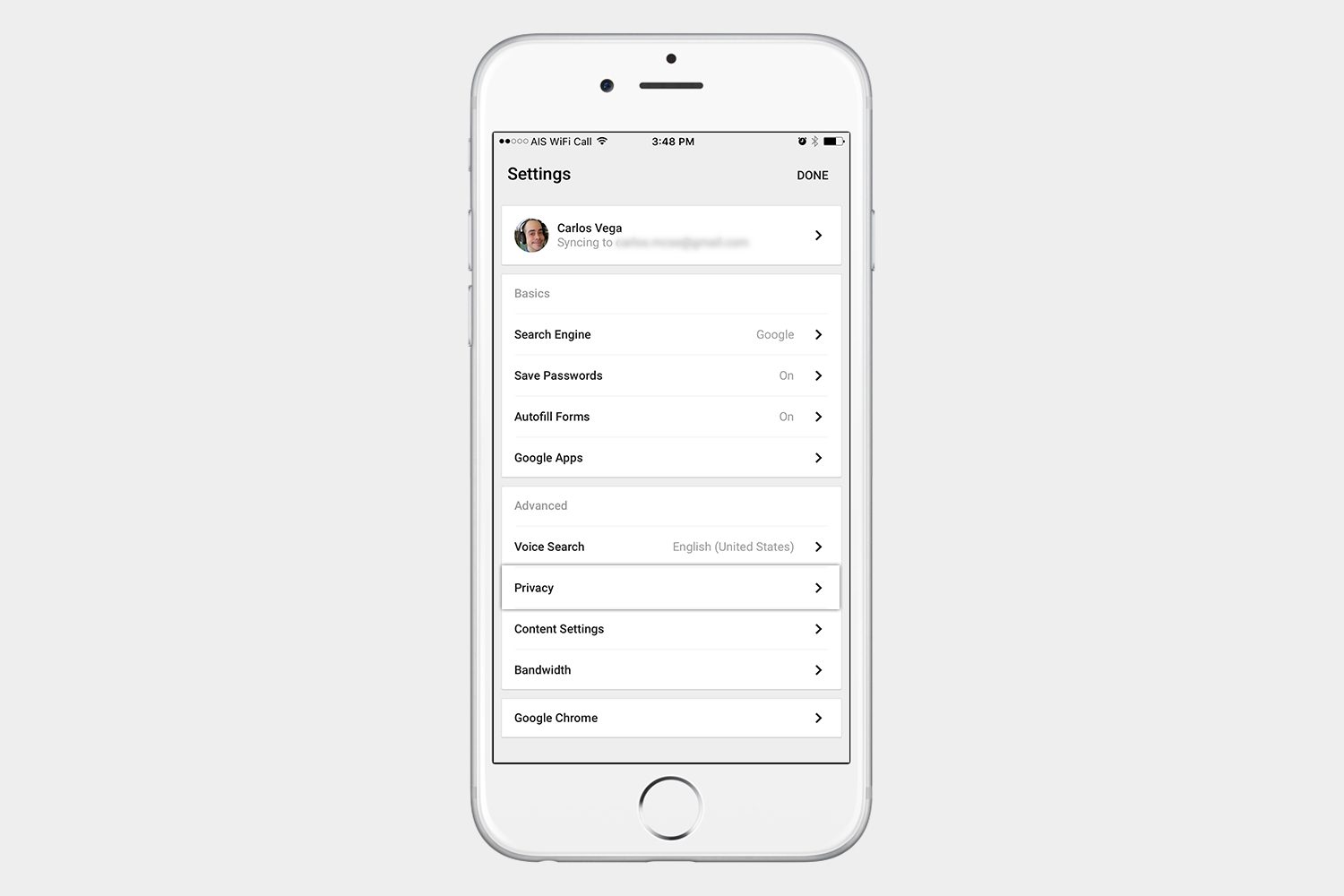 delete browsing history chrome ios