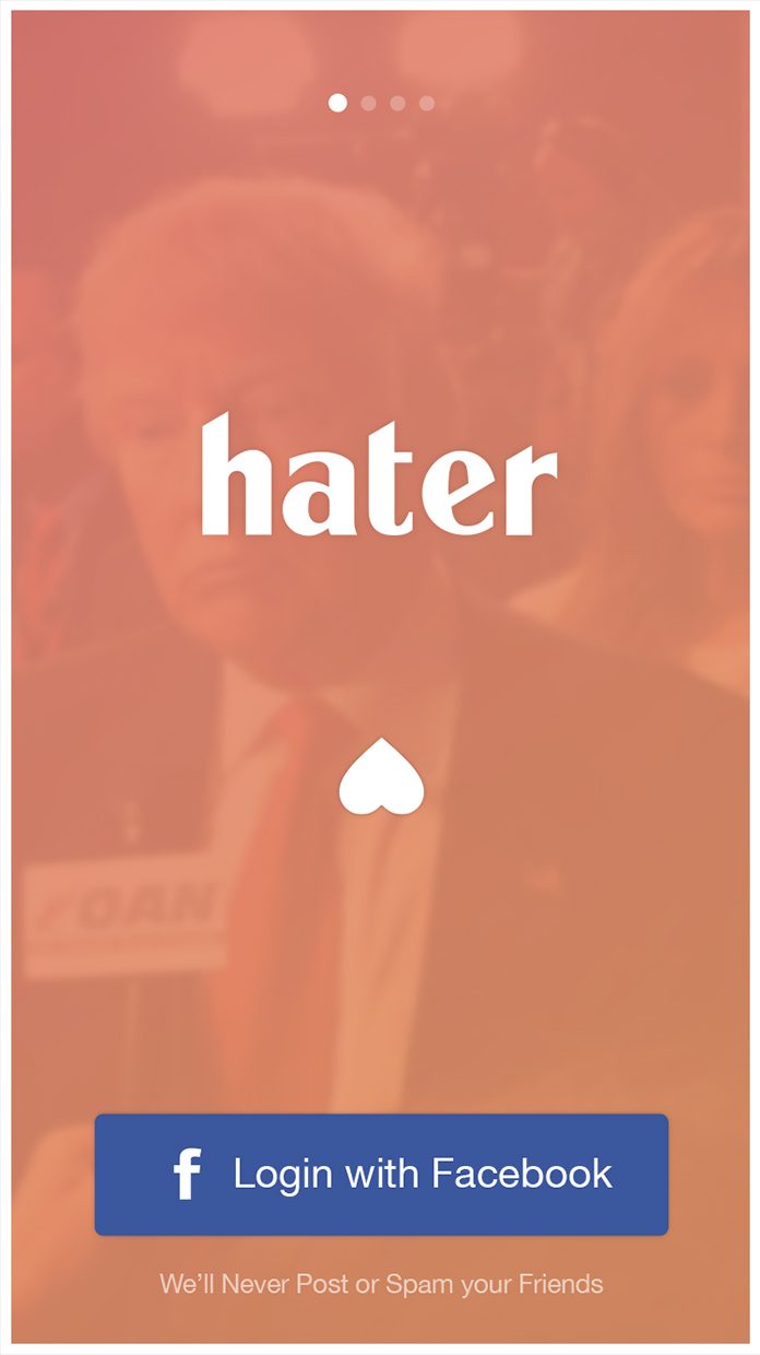 hater dating app screen 1