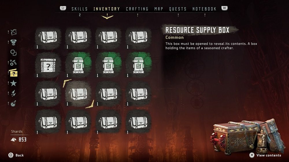 horizon crafting resource boxes