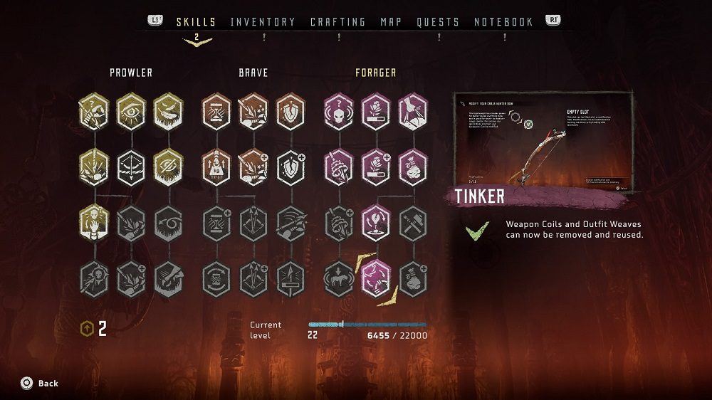horizon crafting tinker skill