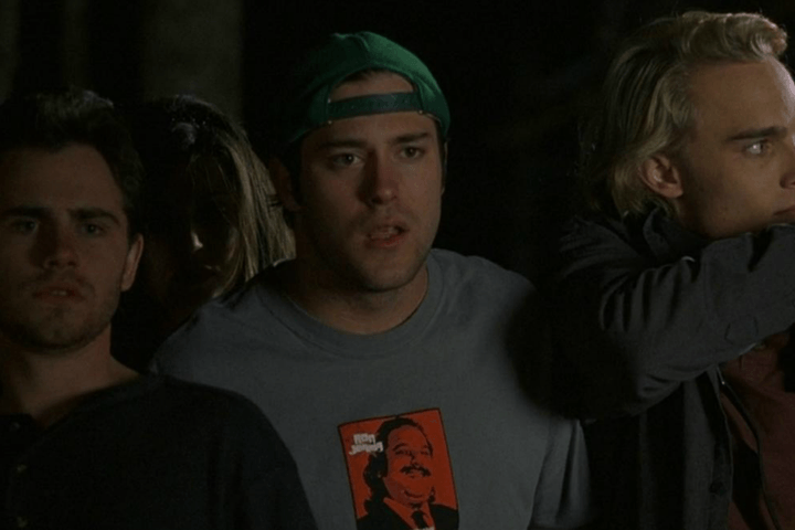 Three men look terrified in Cabin Fever.
