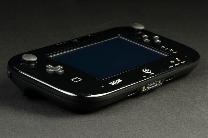 A Nintendo Wii U gamepad flat on a table.