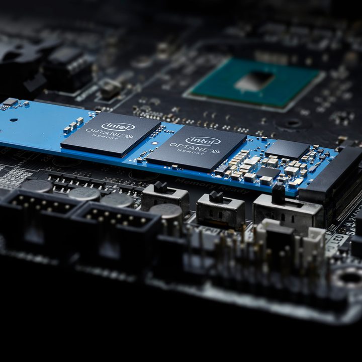 Close-up of a PC motherboard.