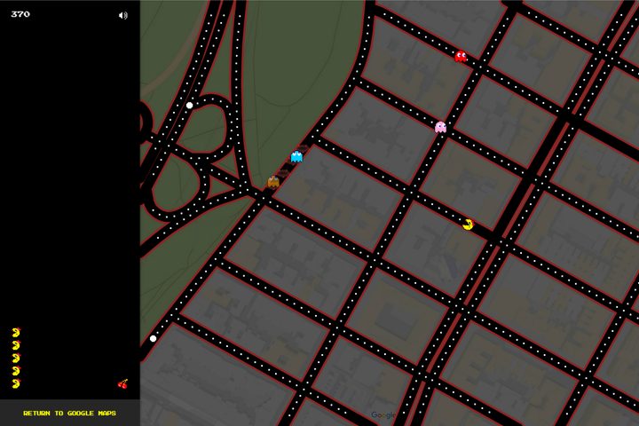 Google Maps Ms. Pac-Man