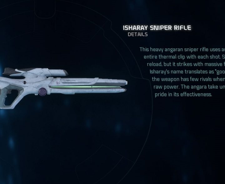 Mass Effect; Andromeda Isharay Sniper Rifle