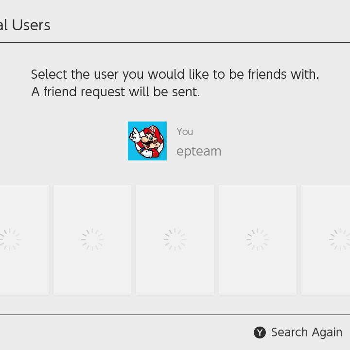 Nintendo Switch local friend screen