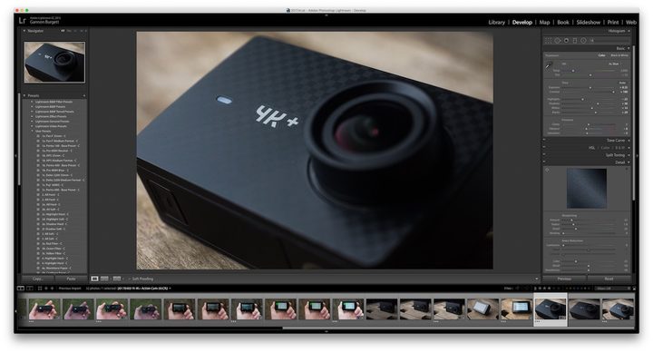 A view of Adobe Lightroom's Develop module.