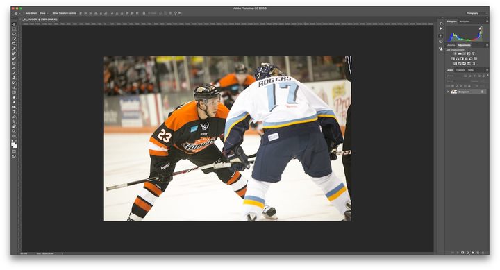 Adobe Photoshop as seen when using the Photography workspace.