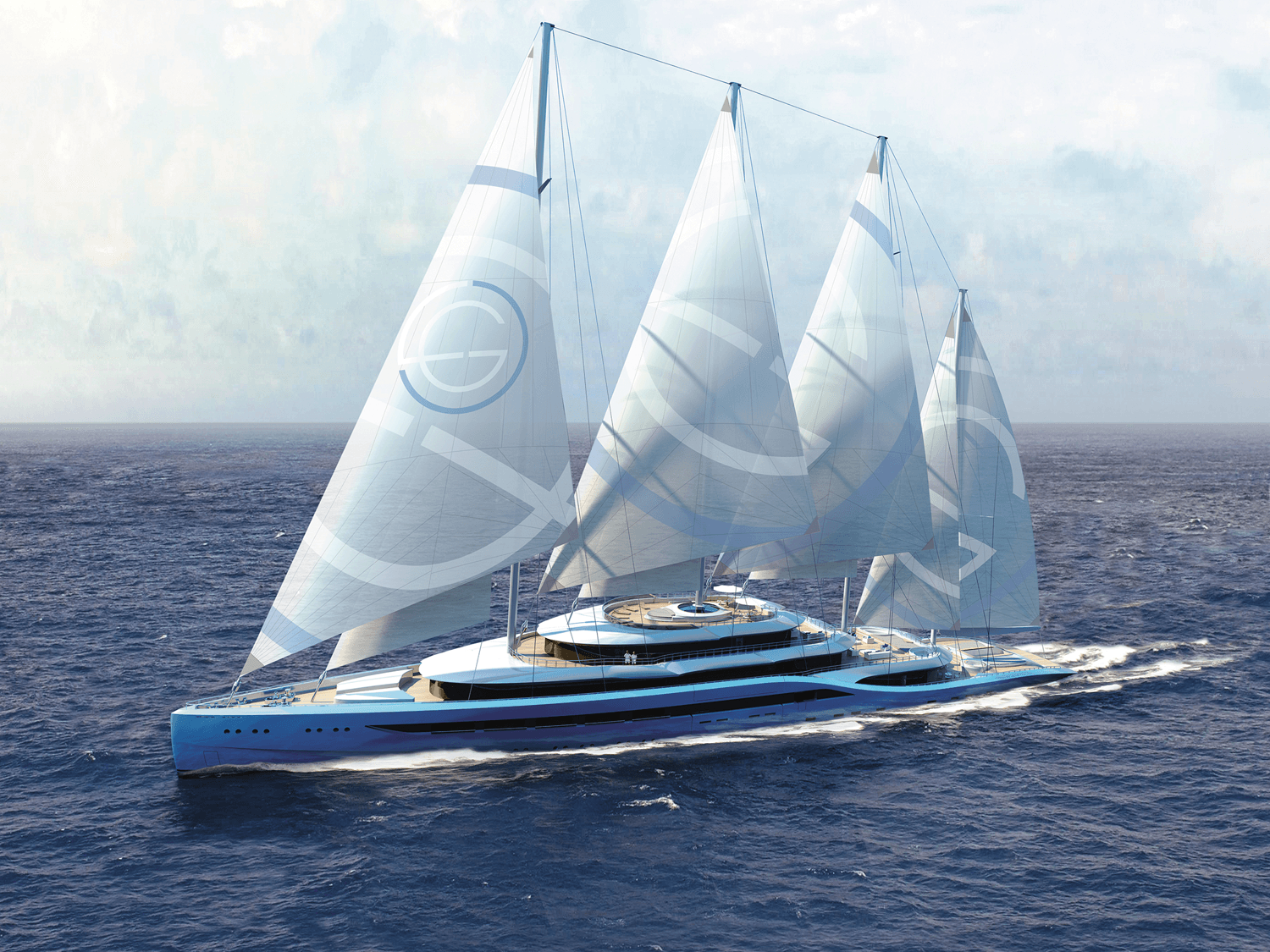 futureyachts superyachts 2025 boat international  atlas superyacht concept aerial sailing view