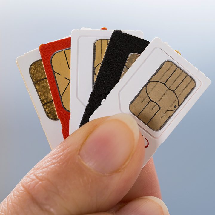 A selection of SIM cards.