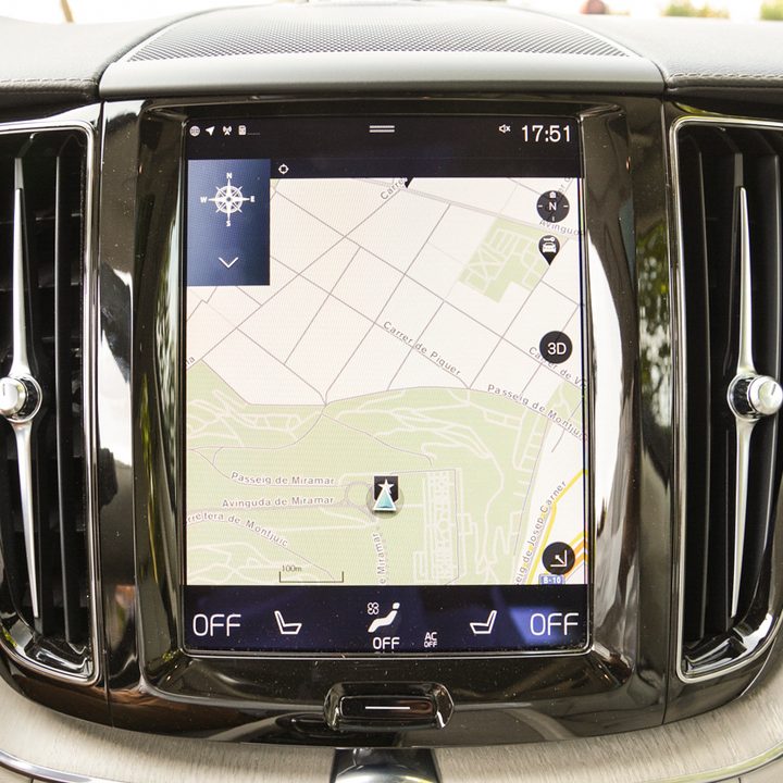 The 2018 Volvo XC60's infotainment module showing off its navigation feature.