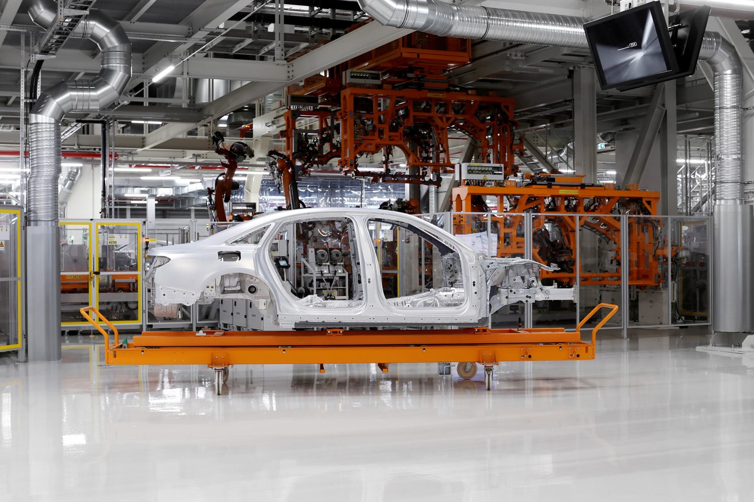 2018 Audi A8 luxury sedan body construction