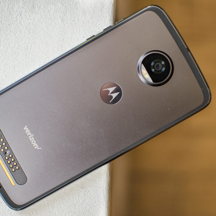 Moto Z2 Play angled on table