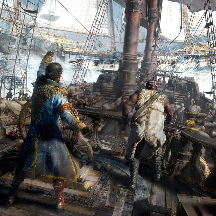 A crew of pirates sailing.