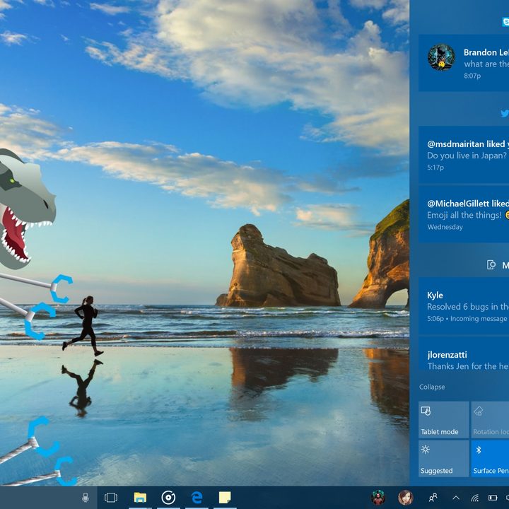 New Notification Center in Windows 10 Build 16215