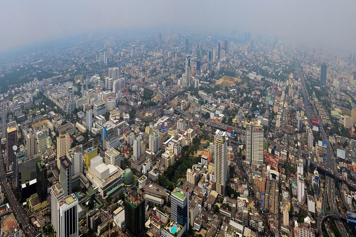 Aerial photo of a large city