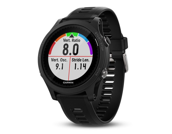 Garmin Forerunner 935 with GPS tracking run stats.