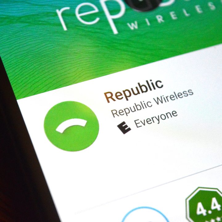 Close up of Republic Wireless app.
