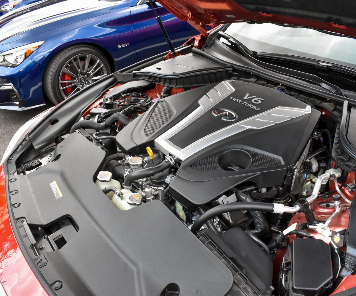 2018 Infiniti Q50 shot of the engine from an angle