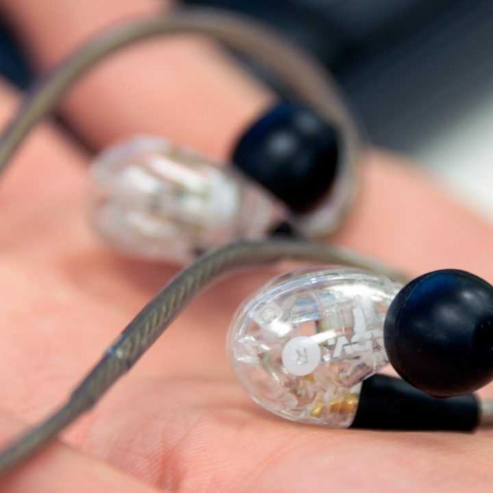 ADVANCED Model 3 earbuds inhand
