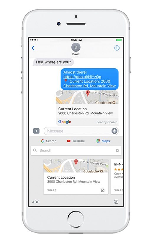 new gboard features on ios maps for