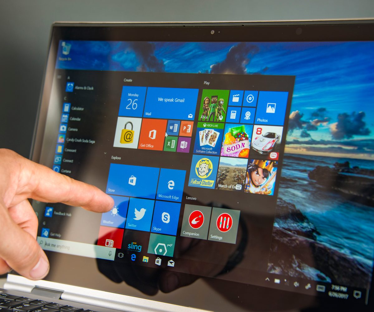 Touchscreen in laptop mode— Lenovo ThinkPad X1 Yoga