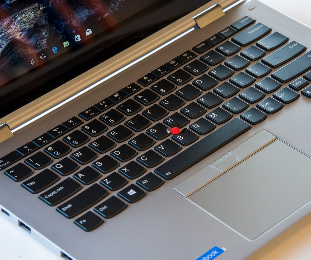 Keyboard angled right — Lenovo ThinkPad X1 Yoga