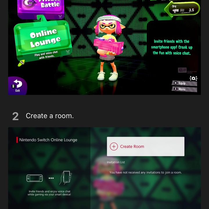 Nintendo-Switch-Companion App Screens inviting friends guide