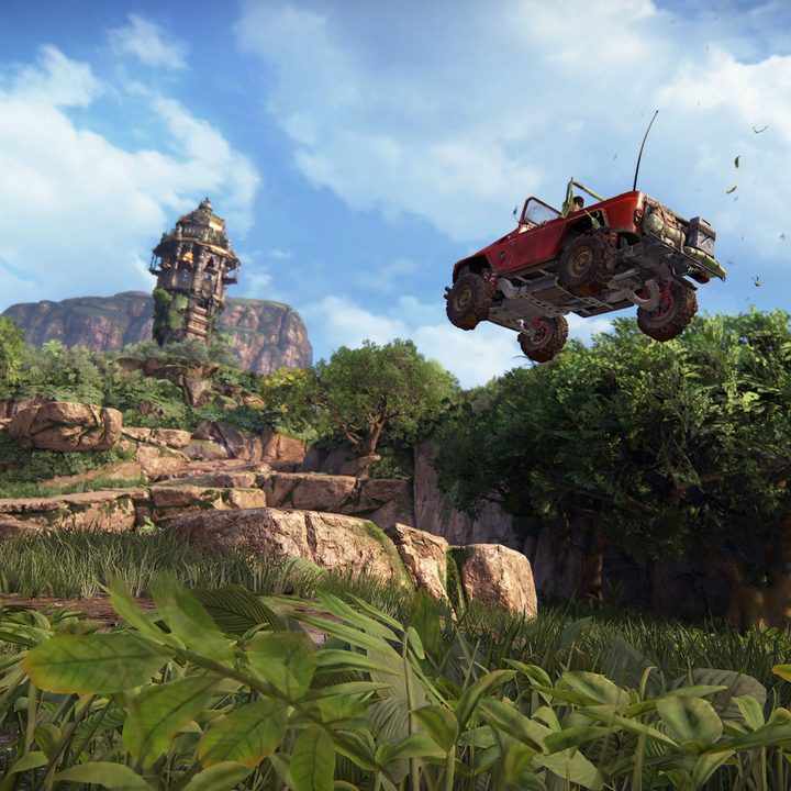 Uncharted: The Lost Legacy Nadine and Chloe launching their humvee off an incline
