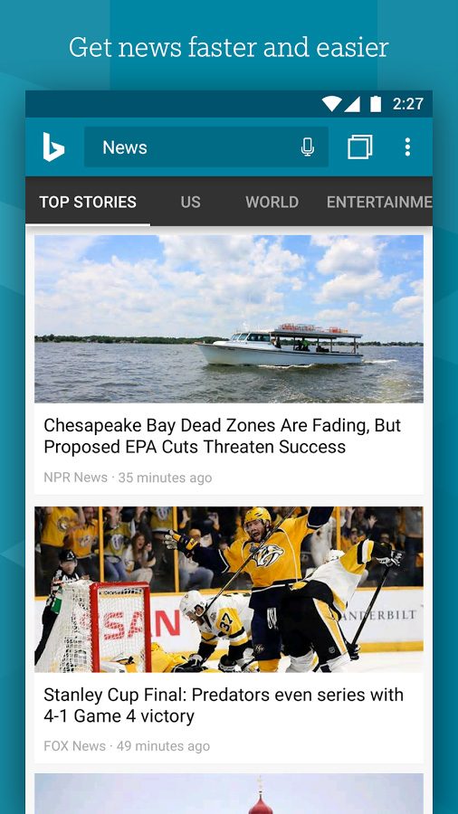 bing search app update news