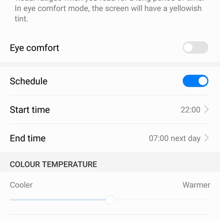 eye comfort mode - honor 8 tips and tricks