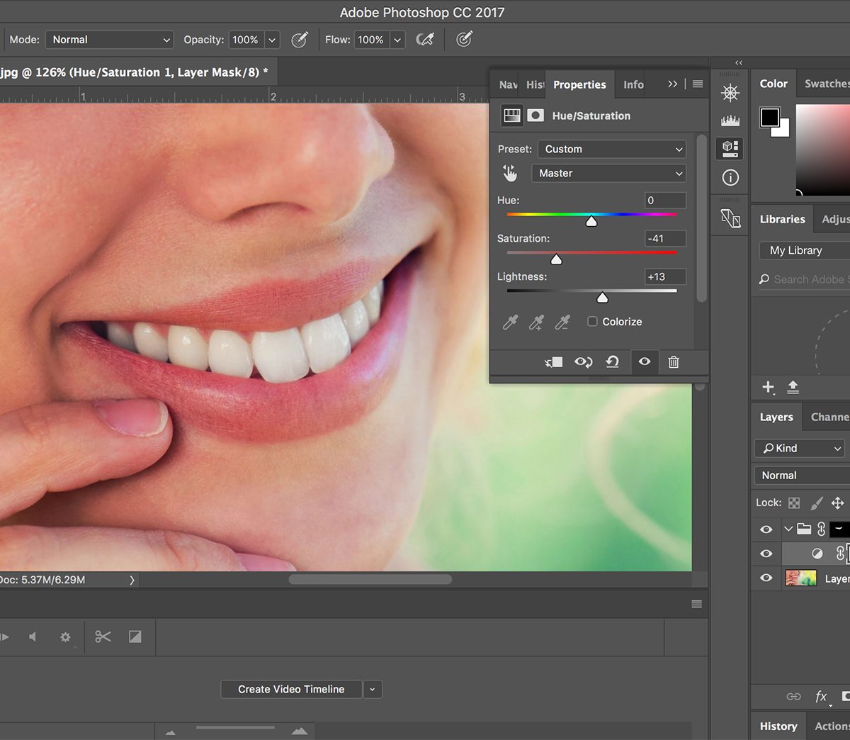 How to whiten teeth in Photoshop