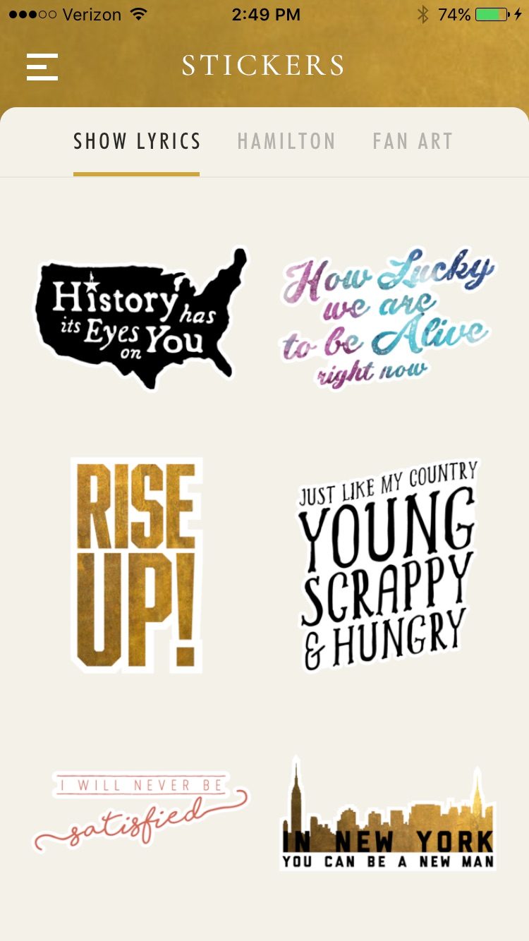 hamilton mobile app stickers