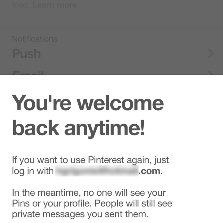 how to delete your pinterest account