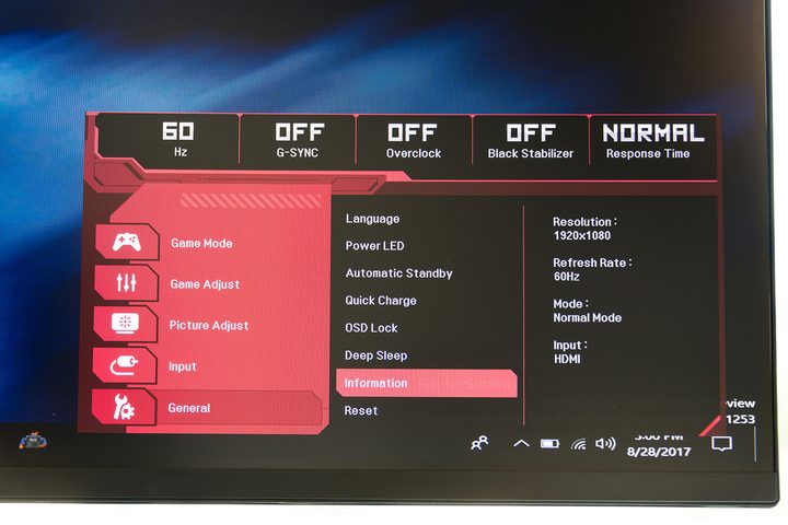 LG 34UC89G review OSD menu