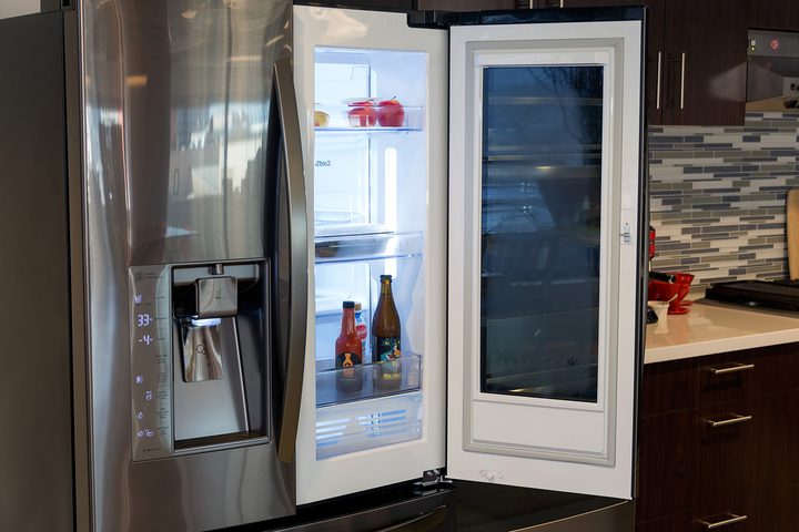 LG Instaview Refrigerator 2017 front mid door open