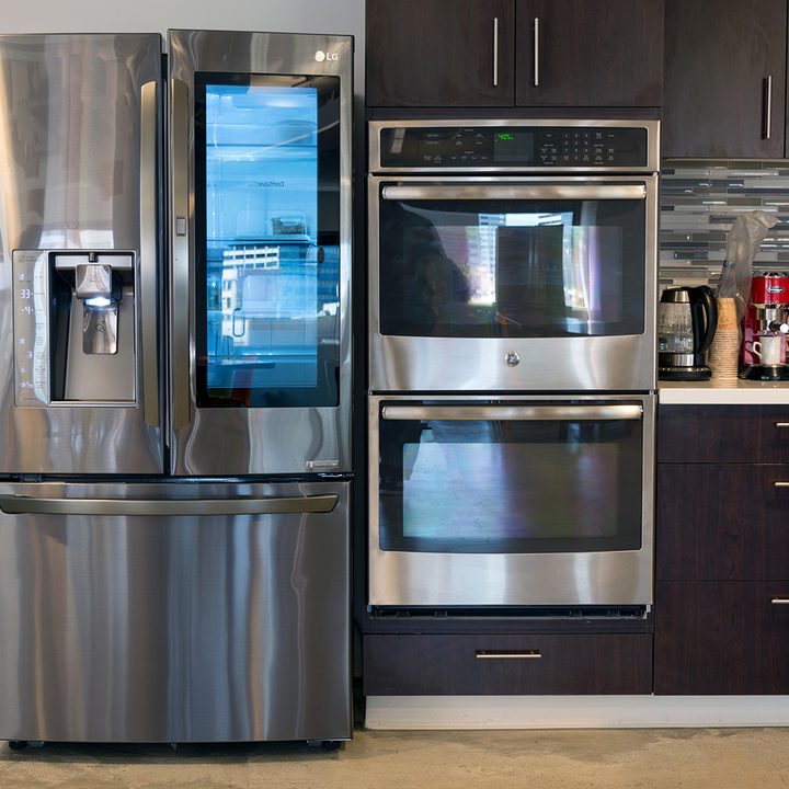 LG Instaview Refrigerator 2017 in kitchen light