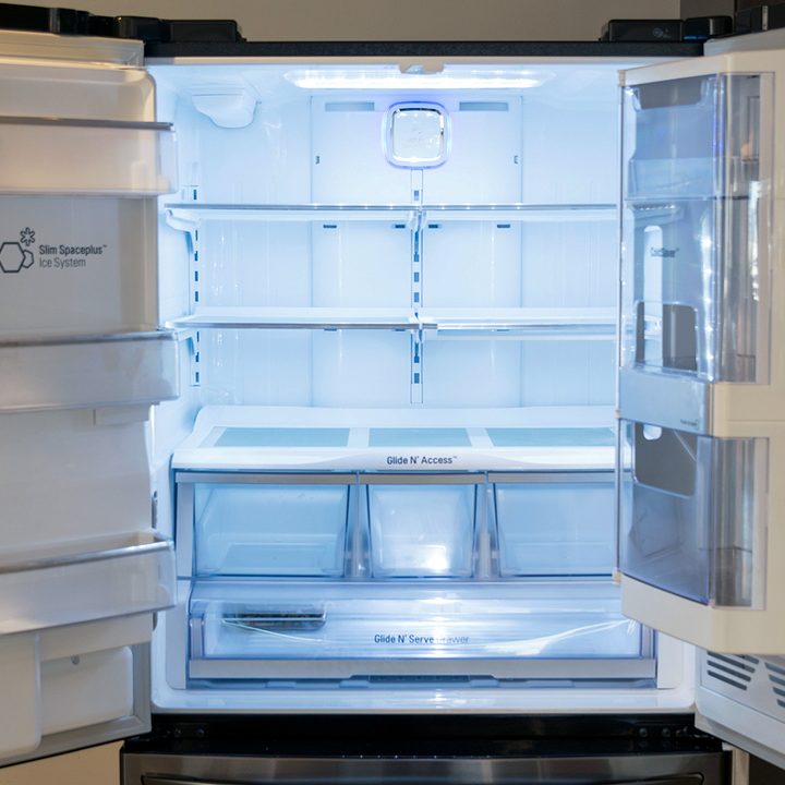 LG Instaview Refrigerator 2017 doors open