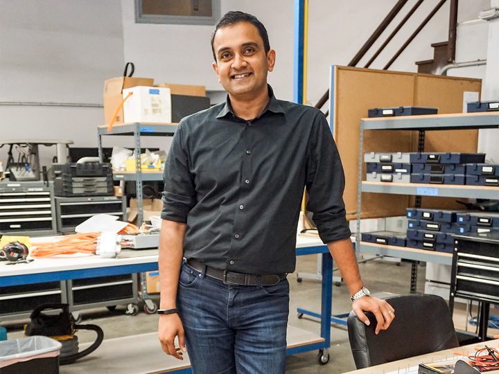 Motivo CEO Praveen Penmetsa in a warehouse