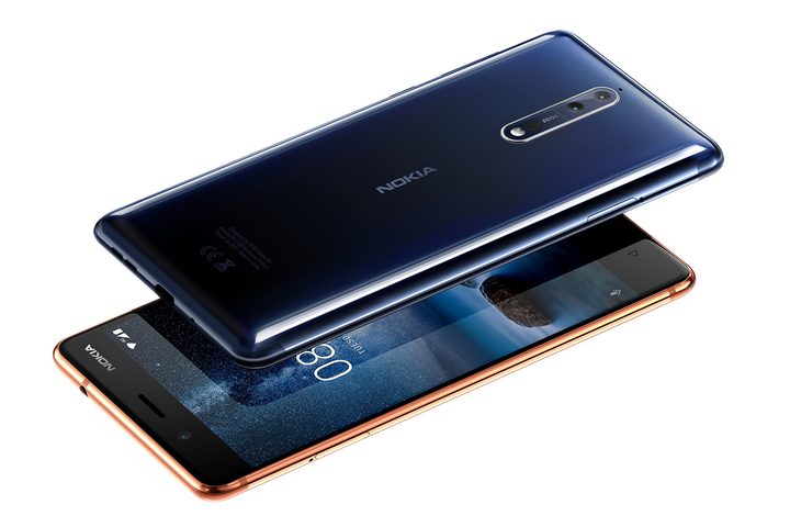 Nokia 8 copper and blue