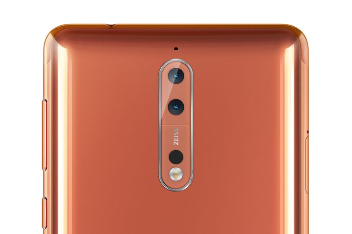 Nokia 8 polished copper camera