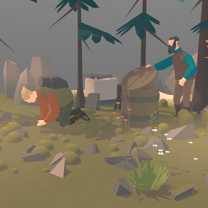 Seed Concept Art forest dwelling with resource gathering
