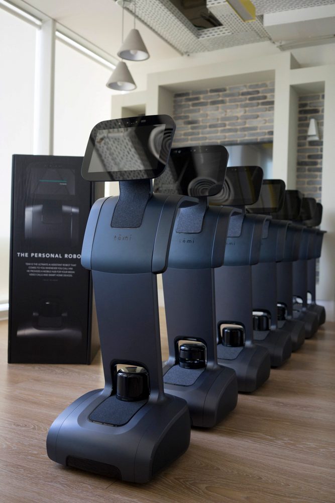 Several Temi Robots lined up