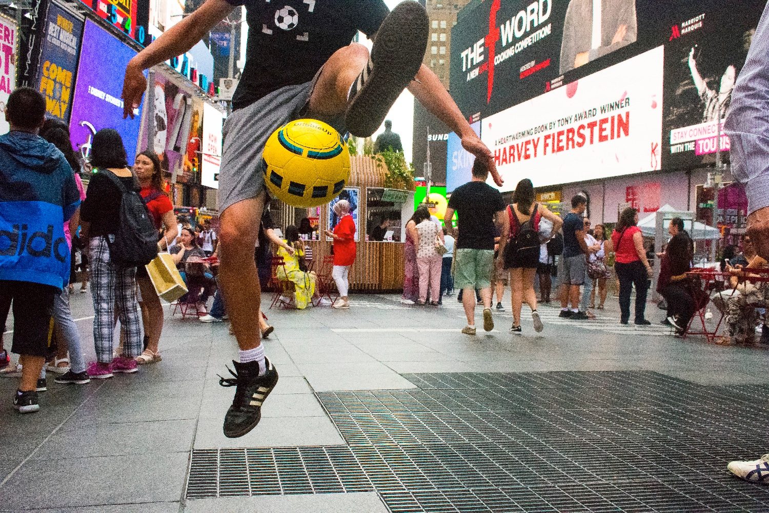 dribbleup soccer ball timesquare