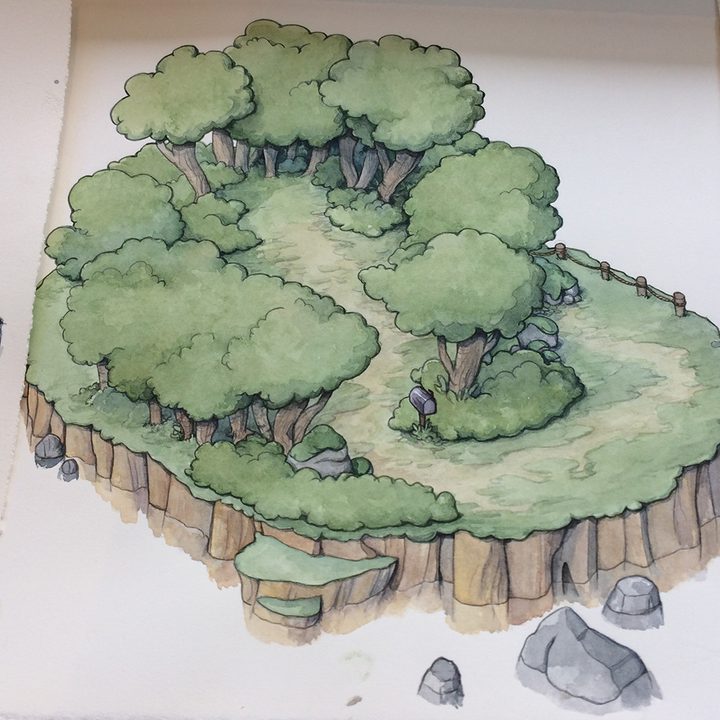 cuphead art forest