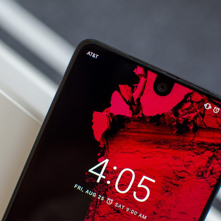 Essential phone review top angle