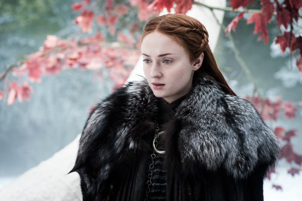 Sansa stares in the distance in Game of Thrones.