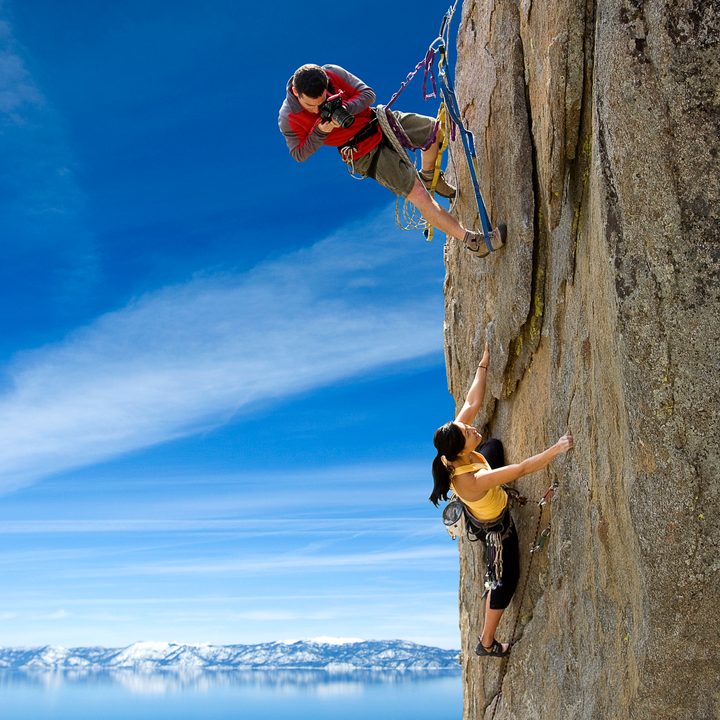 to get perfect mountain shot corey rich climbs mountains at workcorey richphotographer