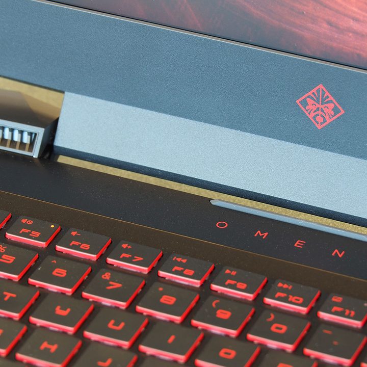 HP Omen 15 review keyboard logo