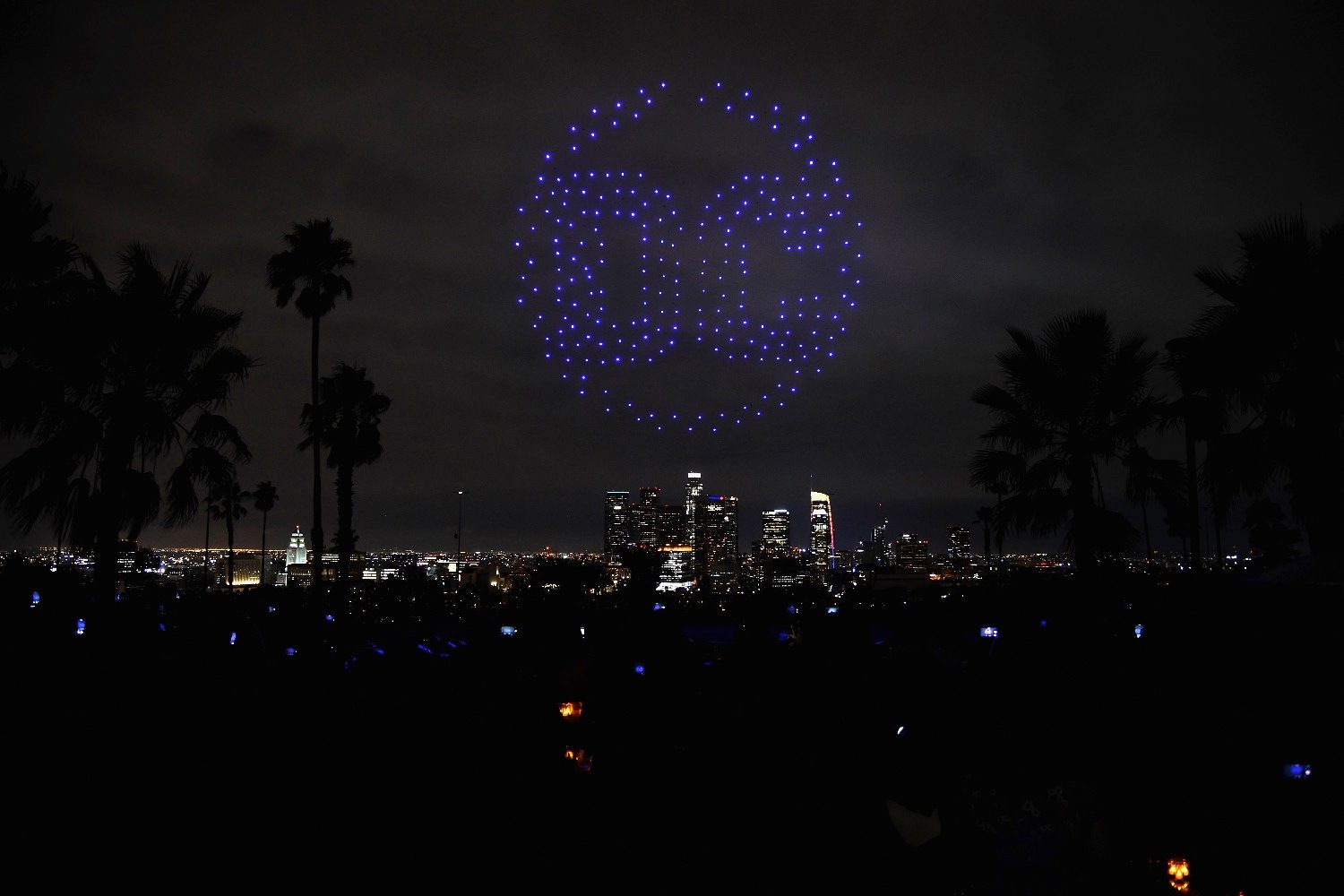 wonder woman drone light show intel drones 2